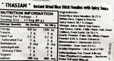 Thasiam Noodles Instant Dried Rice Stick Noodles with Spicy Sauce 120g
