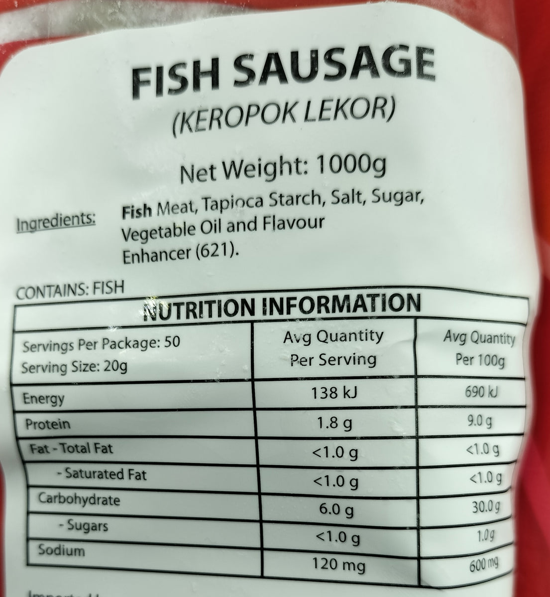 Frozen Glenmarie Keropok Lekor 1Kg *Adelaide Only* – Savour of Asia