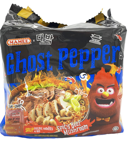 Mamee Daebak Ghost Pepper Noodle SPICY BEEF MUSHROOM 103g x 4's ** Best before 11/21**