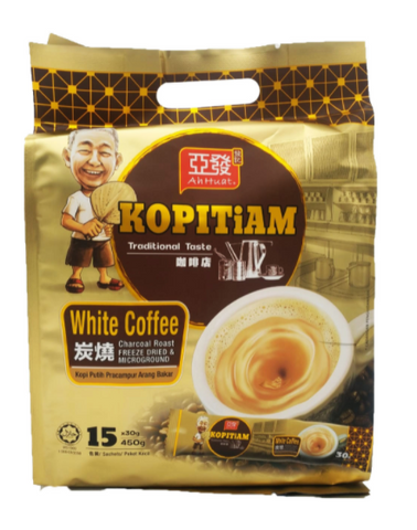 Ah Huat White Coffee Charcoal Roast Freeze Dried & Microground 450g 亚发炭烧咖啡