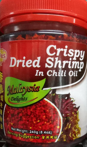 D'Pes Crispy Dried Shrimp in Chili Oil  240g