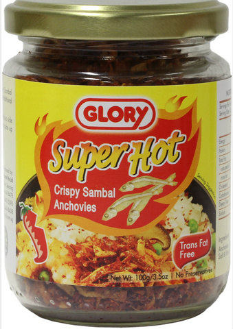 Glory Super Hot Crispy Sambal  ( Anchovies ) 100g