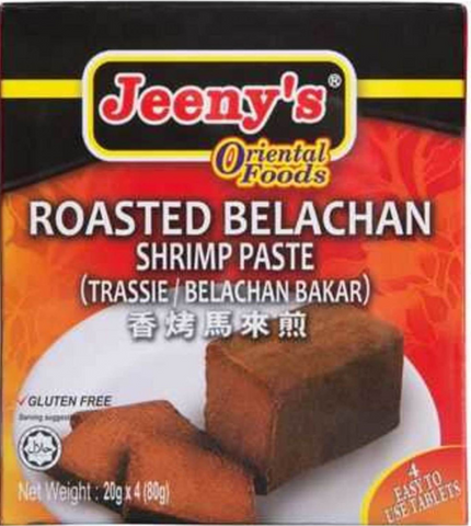 Jeeny's Roasted Belachan Shrimp Paste ( Trassie / Belachan Bakar ) 80g