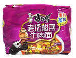 Kong Master Beef Pickled Mustard Noodles 康師傅老坛酸菜牛肉面 117g X 5's