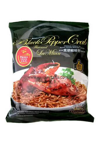 Singapore Prima Taste Black Pepper Crab Flavoured La Mian 180g 新加坡黑胡椒螃蟹风味拉面