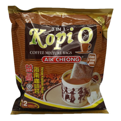 Aik Cheong Kopi O Bags 3 in 1 Creamer & Sugar Added (Hainan) 300g 益昌海南咖啡袋
