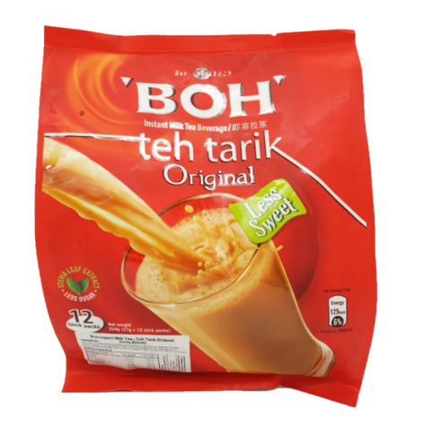 Boh Teh Tarik Original Instant Milk Tea Beverage ( Less Sweet) 即溶拉茶 360g